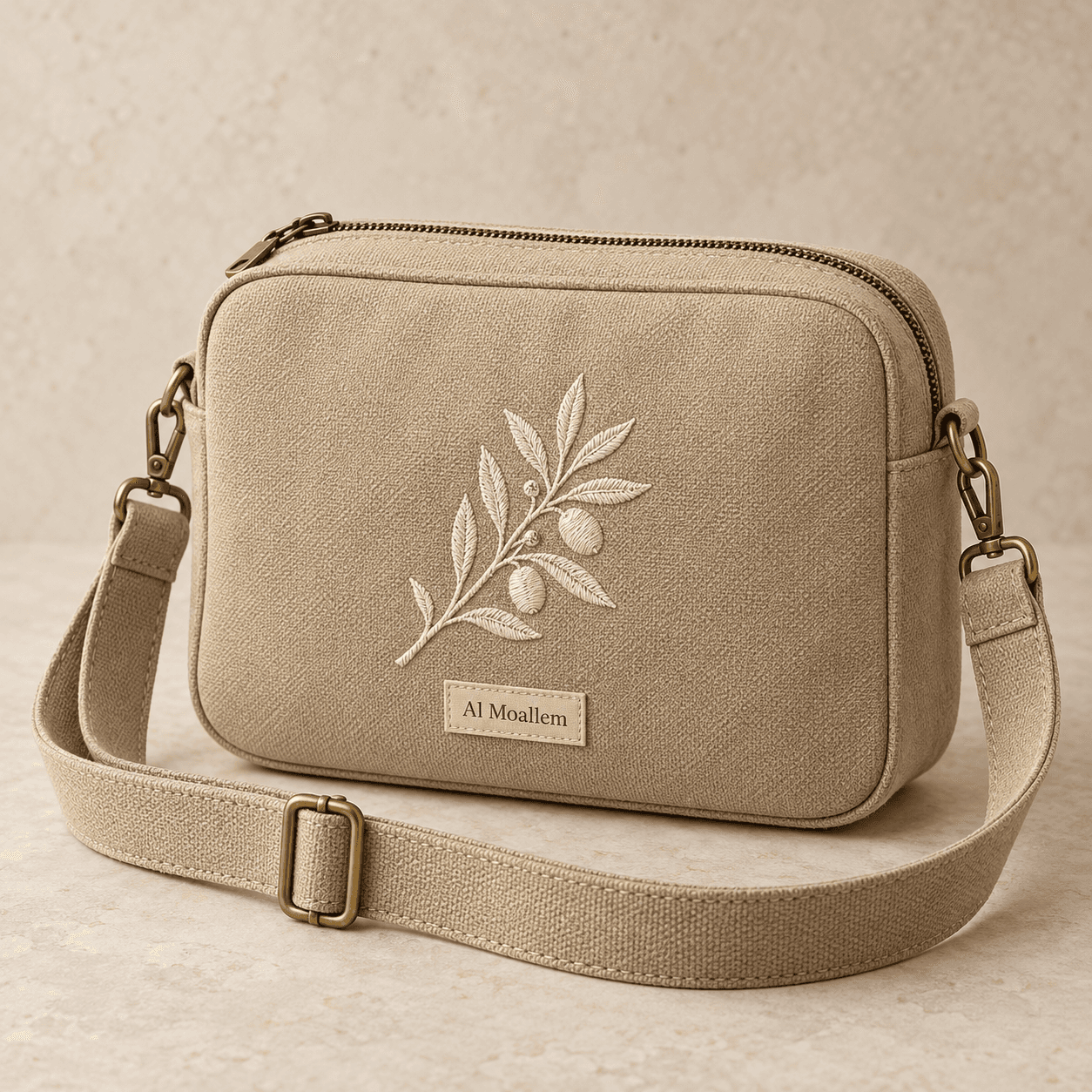 Al Moallem Zaytoun Embroidered Crossbody Bag