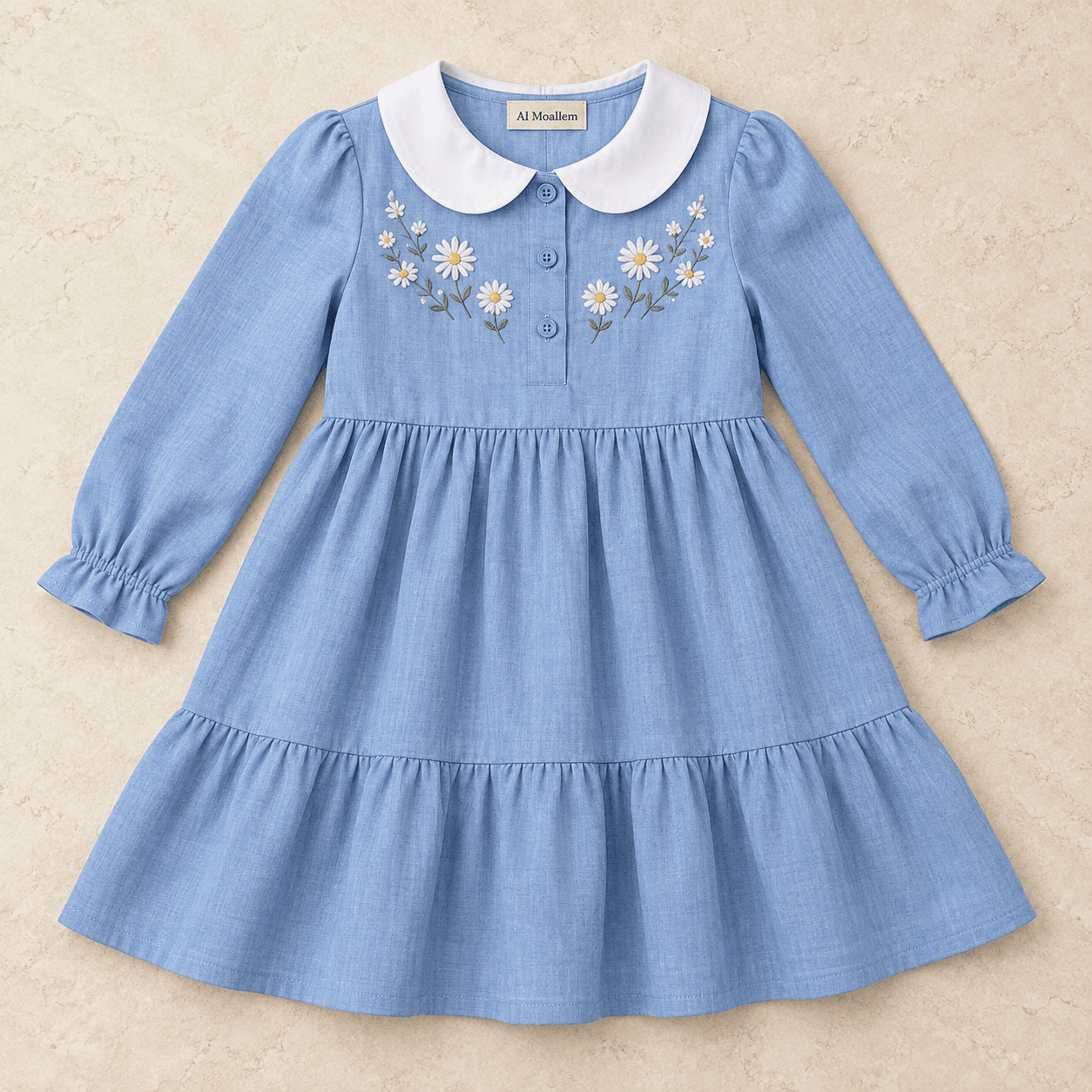 Al Moallem Sama Blue Daisy Girls Dress