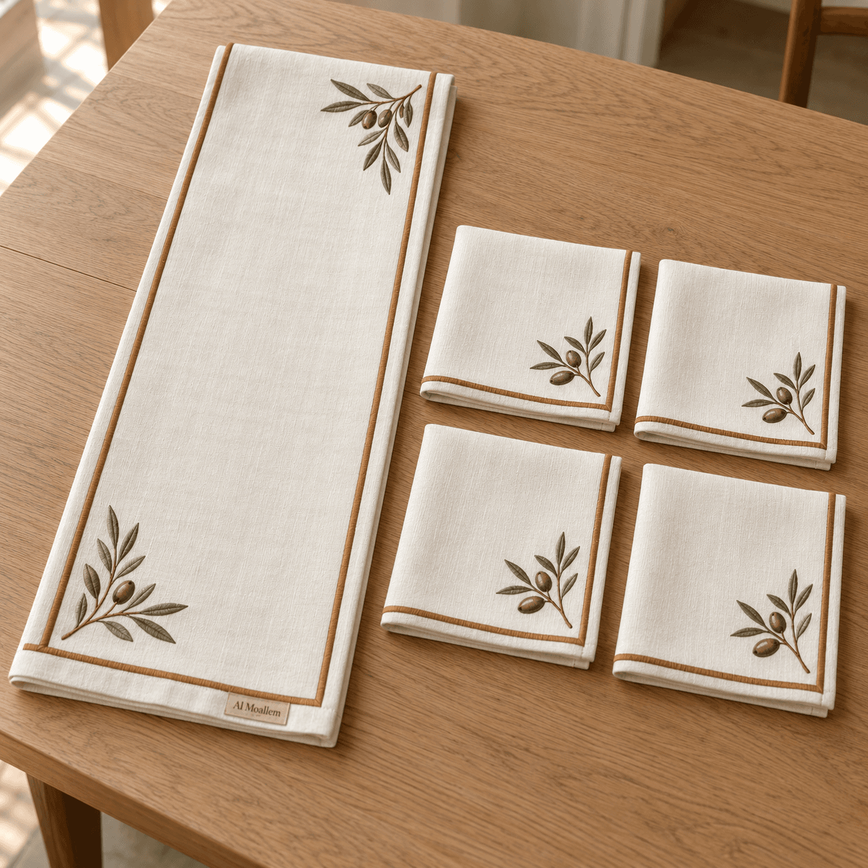 Al Moallem Diyafa Embroidered Table Linen Set